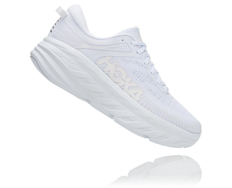 Running Shoes Mens - Hoka One One Bondi 7 - White - ERXDAKT-06